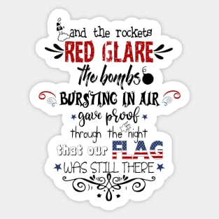 Patriotic National Anthem Doodles Sticker